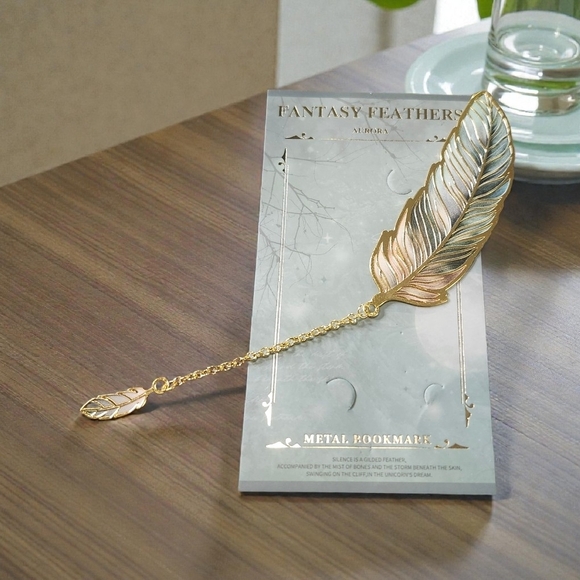 Aurora Other - Gold Feather Metal Bookmark NIP